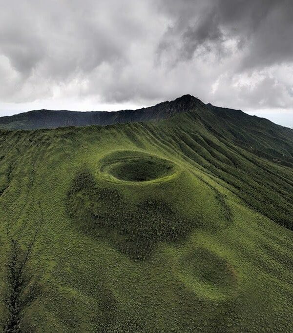 Stunning aerial view of Mt Longonot’s volcanic crater in the Great Rift Valley.