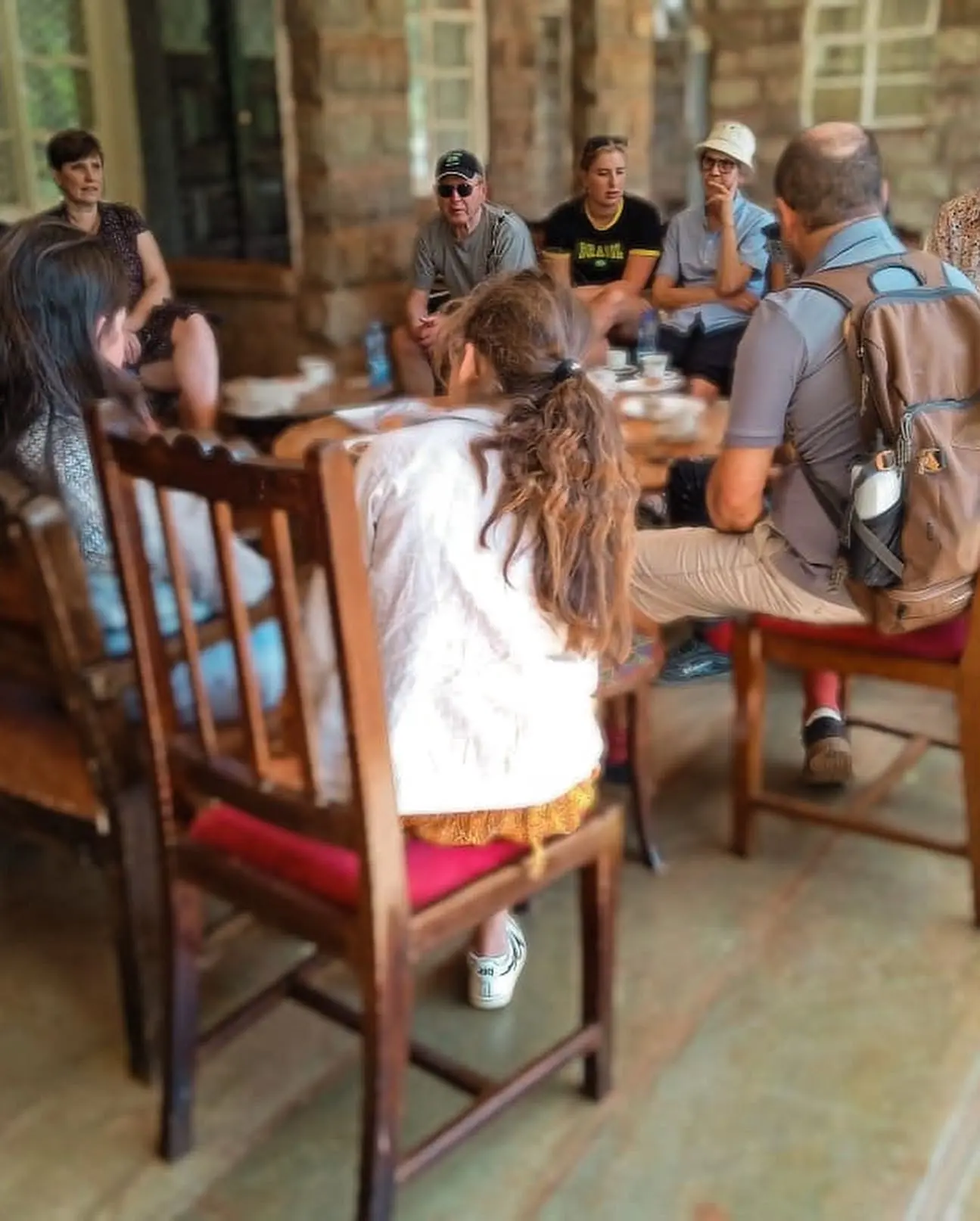 Travellers during a guided coffee tasting at Karunguru Coffee Estate near Nairobi