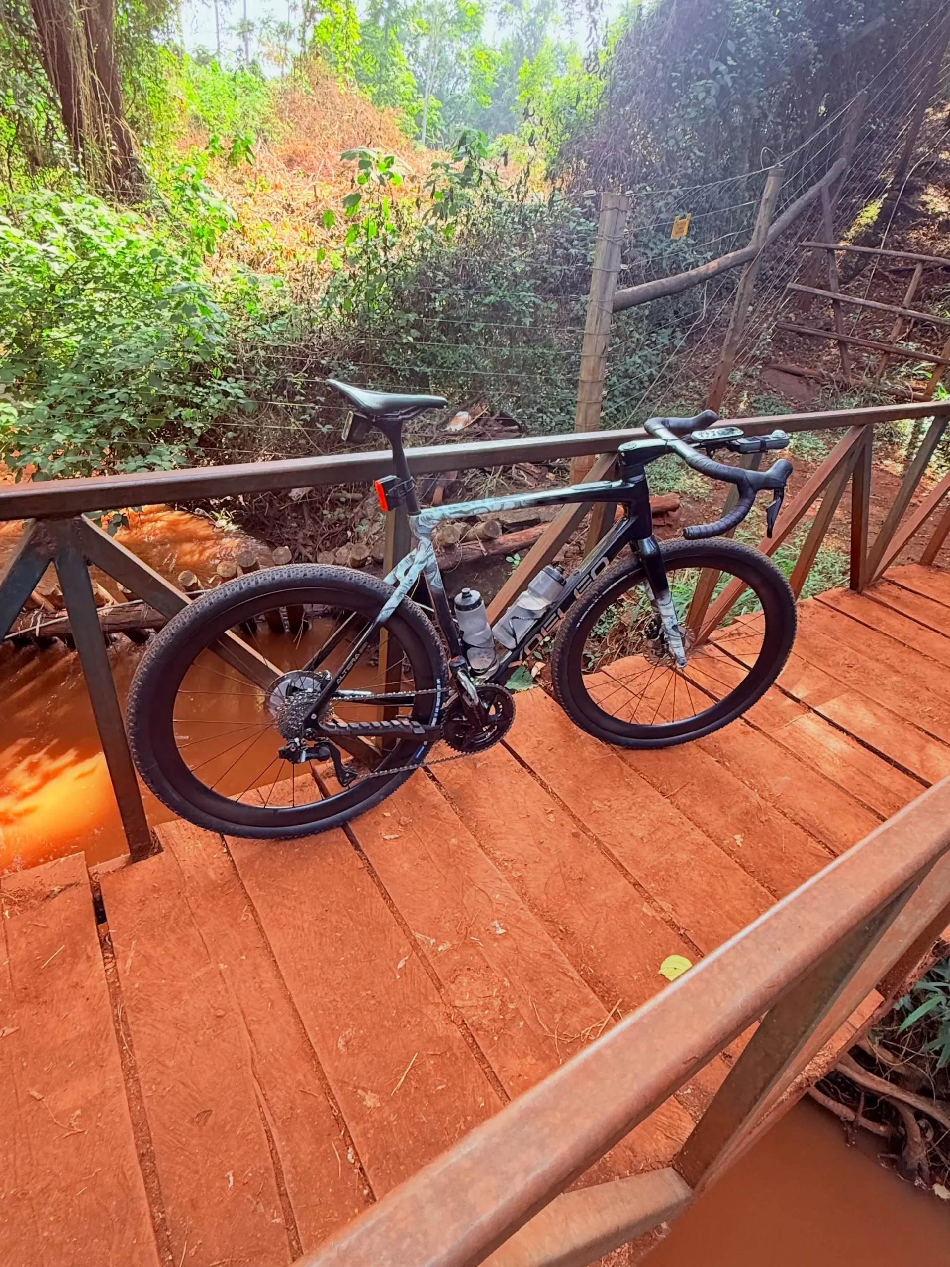 Bicycle on a forest trail during a Karura Forest cycling tour in Nairobi