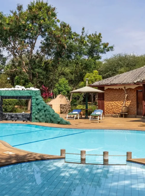 Swimming pool and bar area at Sentrim Amboseli Lodge