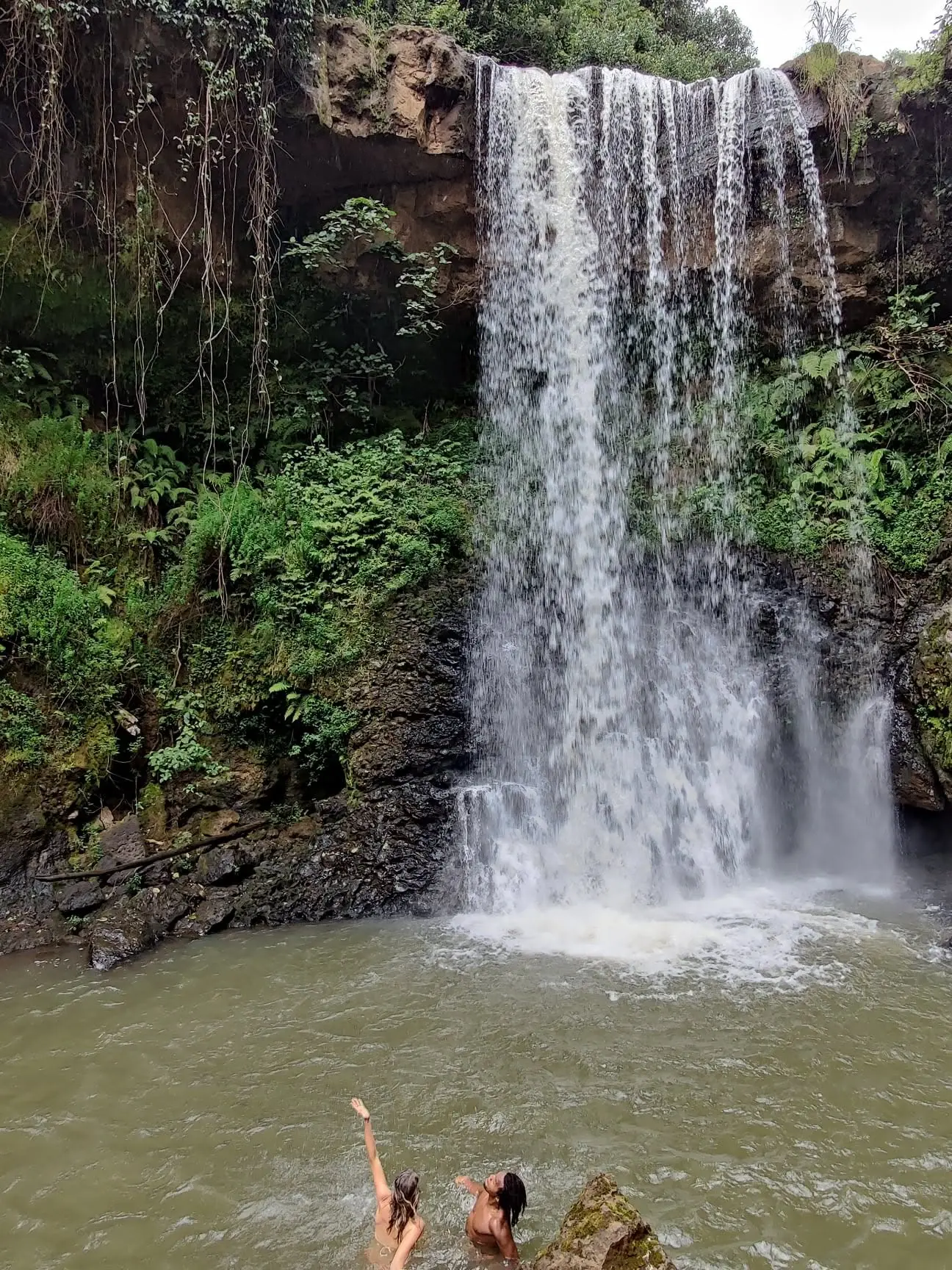 Waterfall near Gatura Greens during a private tea farm day trip in Kenya