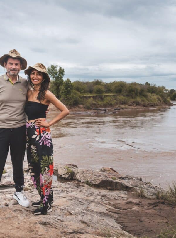 Gemfinders Safaris Guests at riverbank in Masai Mara during Kenya safari