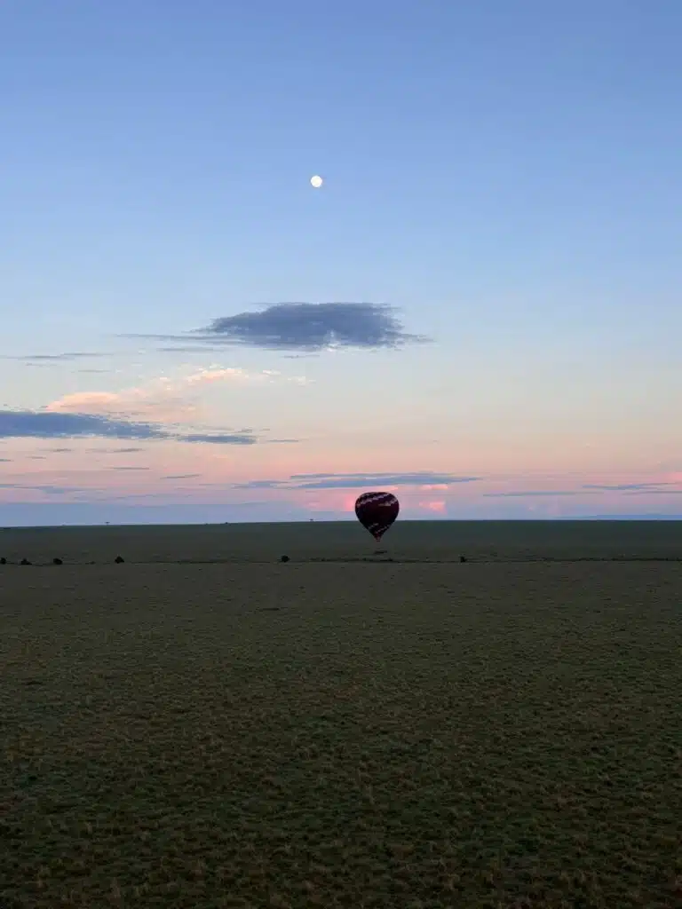 One of the most epic adventures in Kenya, a hot air balloon ride over the vast Masai Mara plains at sunrise.