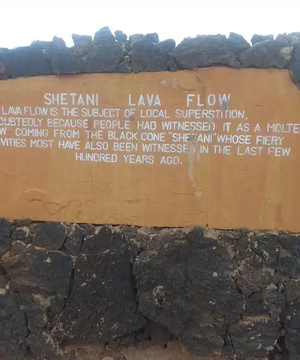 Information sign at Shetani Lava Flow in Tsavo West National Park, Kenya