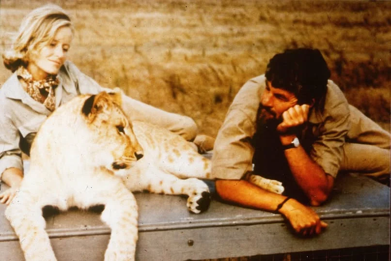 Joy and George Adamson with Elsa