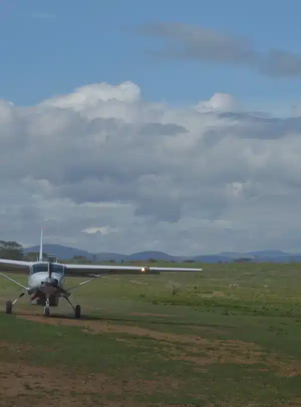 Governors Aviation Cessna Caravan landing on airstrip in Masai Mara