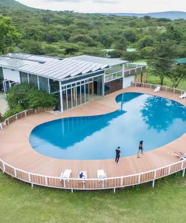 Jambo Mara Safari Lodge in the Masai Mara with swimming pool, featured on a 2 day Masai Mara safari, Kenya