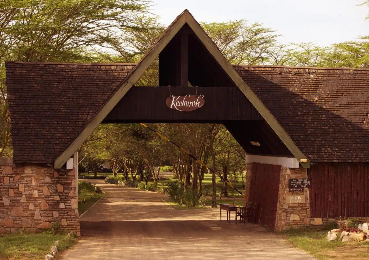 Keekorok Lodge entrance featured on a 3 day Masai Mara safari