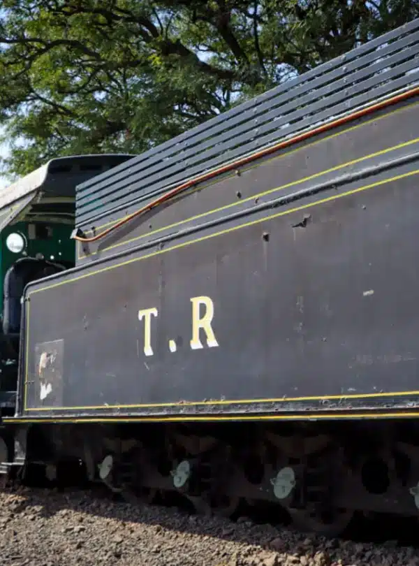 Vintage steam locomotive used in the filming of “Out of Africa,” now preserved at the Nairobi Railway Museum as part of Kenya’s transport heritage.