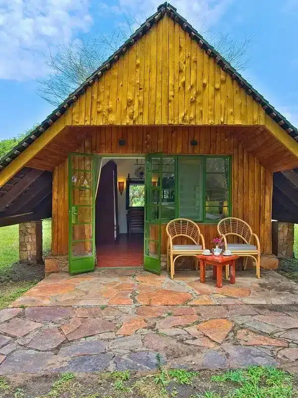 Exterior view of a chalet-style room at Muthu Keekorok Lodge in the Masai Mara.