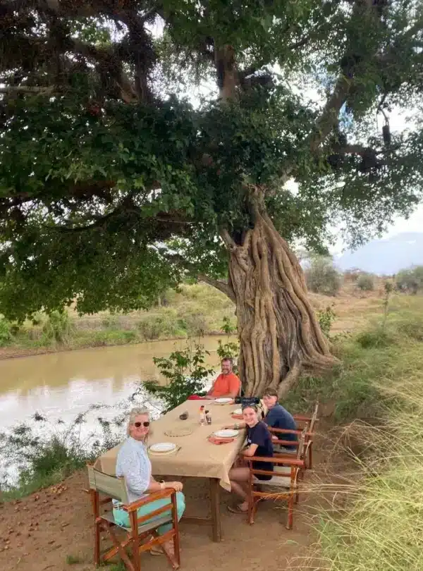 Private riverside bush lunch as part of an 8-Day Kenya Safari.
