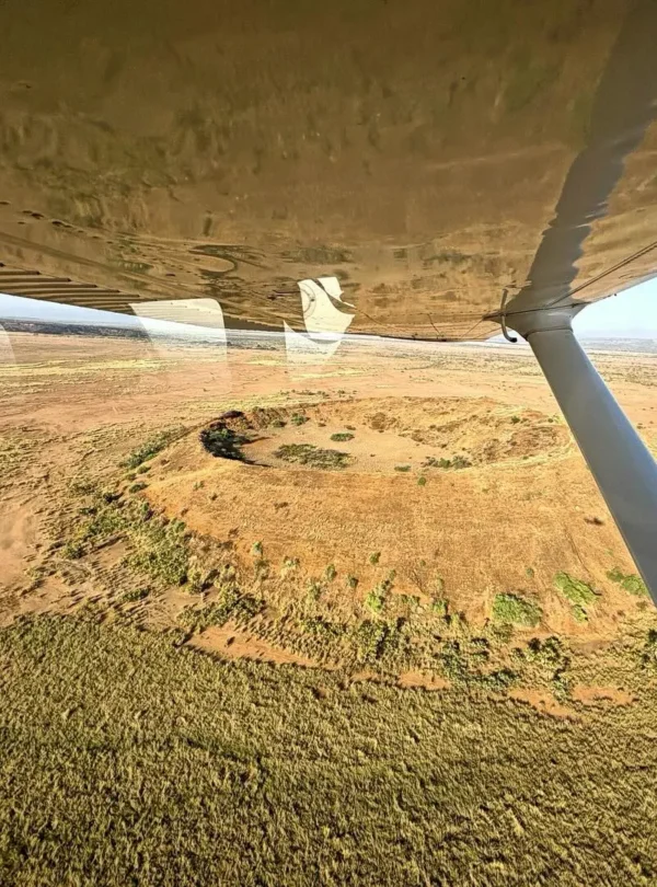 Aerial views from a low-flying light aircraft on a 6-Day Amboseli & Samburu Fly-In Safari