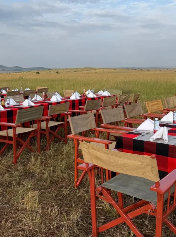 Bush dining at Muthu Keekorok Lodge during a Masai Mara fly-in safari